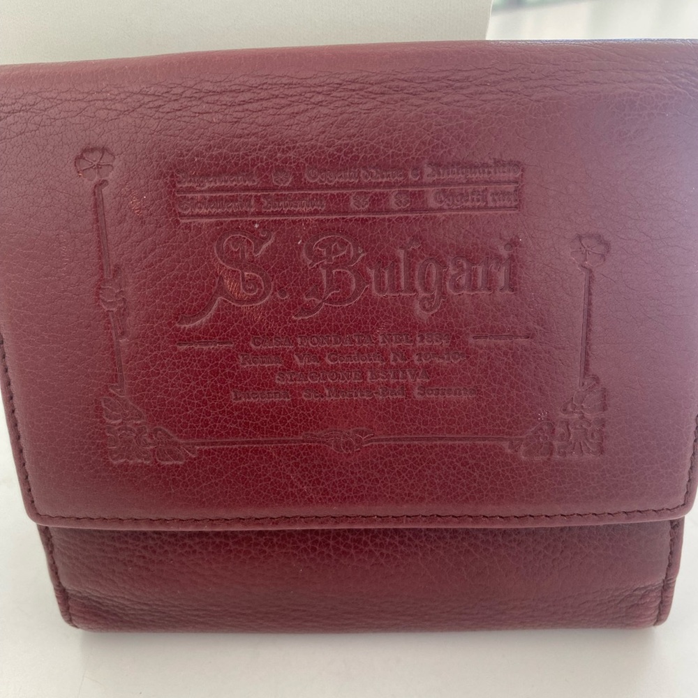 Bulgari Burgundy Leather Wallet